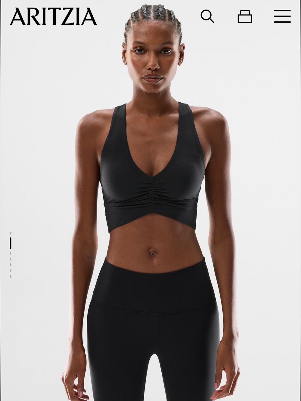 Aritzia Golden BUTTER Volley Sports Bra In Black